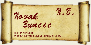 Novak Bunčić vizit kartica